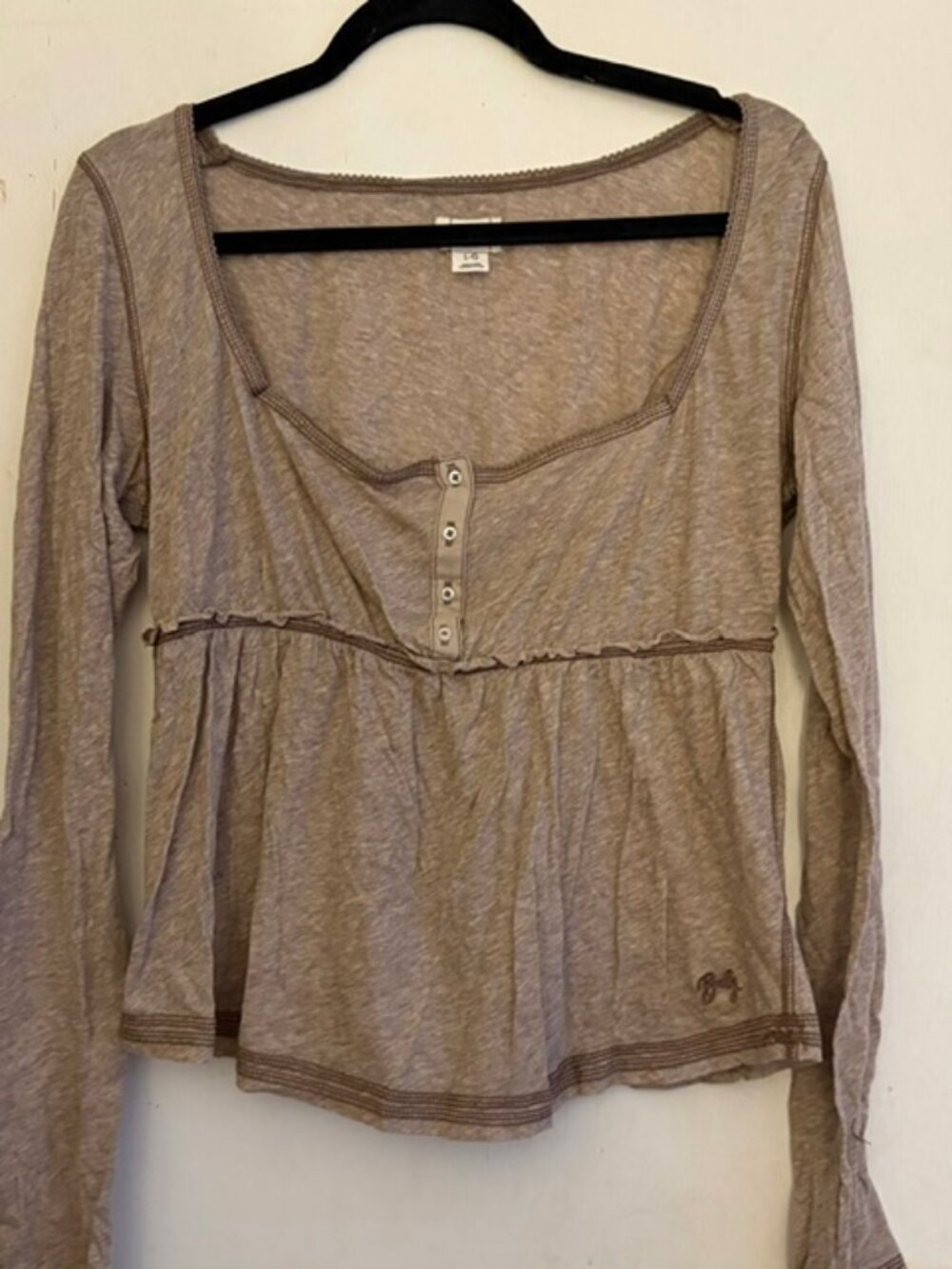 Urban Outfitters BDG Long Sleeve Baby Doll Top, Sz Lg, NWOT